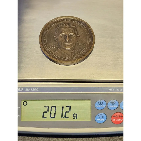 1912-1937 Commercial Credit Co Founder 25th Anniversary Bronze Coin/Medallion - Picture 10 of 10